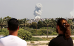 Smoke billowing after Israeli strikes near Tyre, Lebanon, September 2024 by Aziz Taher