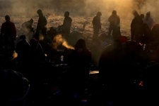 Refugess of the Russian war in Ukraine at a border checkpoint in Poland