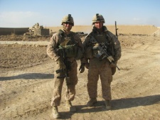 Thaddeus Drake standing next to fellow soldier in Afghanistan